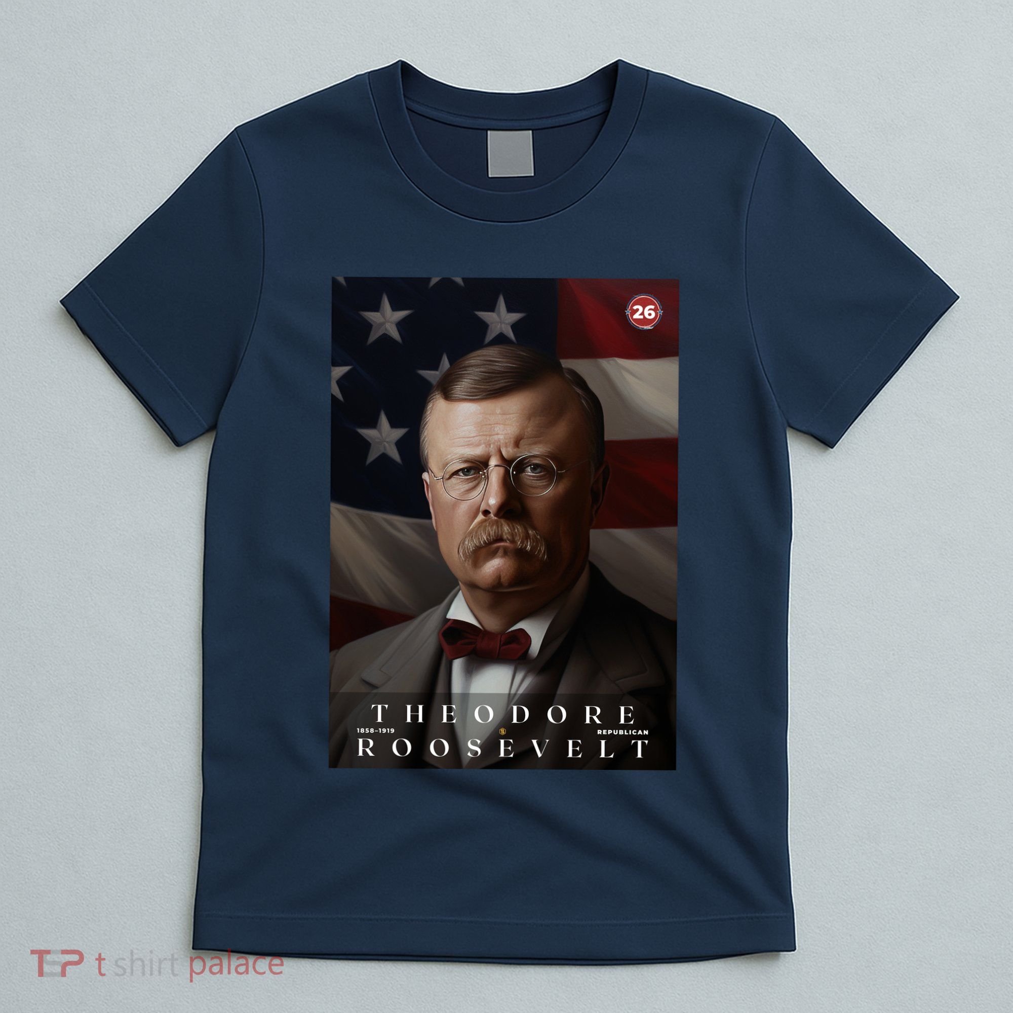 Theodore Roosevelt 26th President Of The United States Portrait T-Shirt