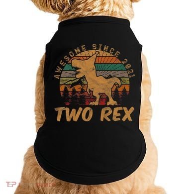Two Rex 2nd Birthday Gifts Second Dinosaur 2 Year Old Doggie Tank