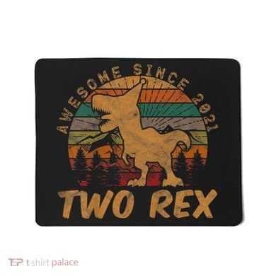 Two Rex 2nd Birthday Gifts Second Dinosaur 2 Year Old Mousepad