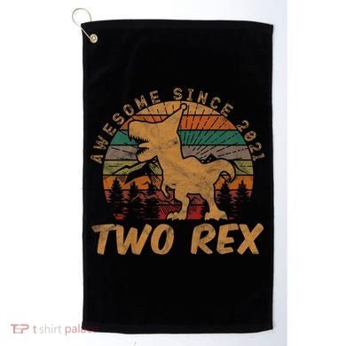 Two Rex 2nd Birthday Gifts Second Dinosaur 2 Year Old Golf Towel