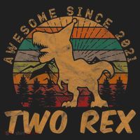Two Rex 2nd Birthday Gifts Second Dinosaur 2 Year Old Golf Towel thumb 3