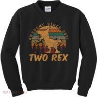 Two Rex 2nd Birthday Gifts Second Dinosaur 2 Year Old Kids Sweatshirt thumb 0
