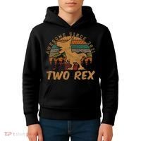 Two Rex 2nd Birthday Gifts Second Dinosaur 2 Year Old Kids Hoodie thumb 4