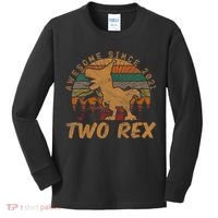 Two Rex 2nd Birthday Gifts Second Dinosaur 2 Year Old Kids Long Sleeve Shirt thumb 0