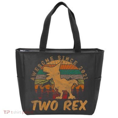 Two Rex 2nd Birthday Gifts Second Dinosaur 2 Year Old Tote Bag