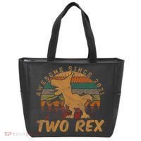 Two Rex 2nd Birthday Gifts Second Dinosaur 2 Year Old Tote Bag thumb 0