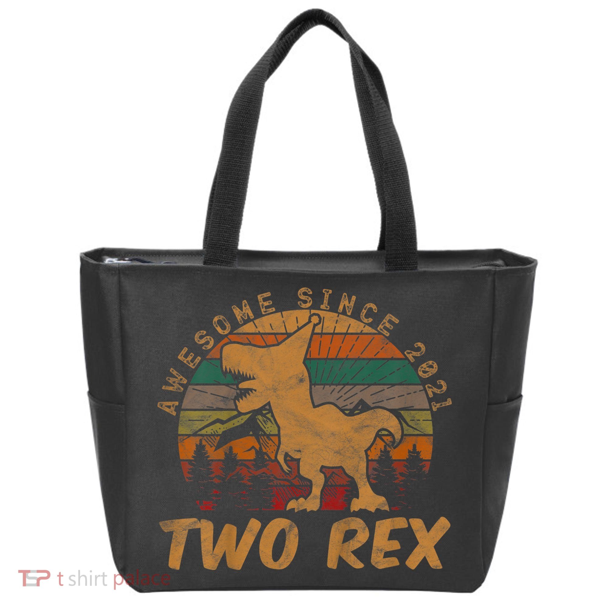 Two Rex 2nd Birthday Gifts Second Dinosaur 2 Year Old Tote Bag
