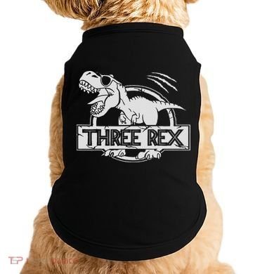 Three Rex 3rd Birthday Dinosaur Matching Family Doggie Tank