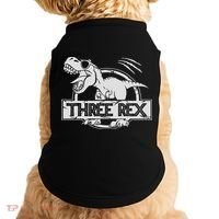 Three Rex 3rd Birthday Dinosaur Matching Family Doggie Tank thumb 0