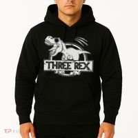 Three Rex 3rd Birthday Dinosaur Matching Family Hoodie thumb 2