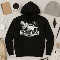 Three Rex 3rd Birthday Dinosaur Matching Family Hoodie thumb 3
