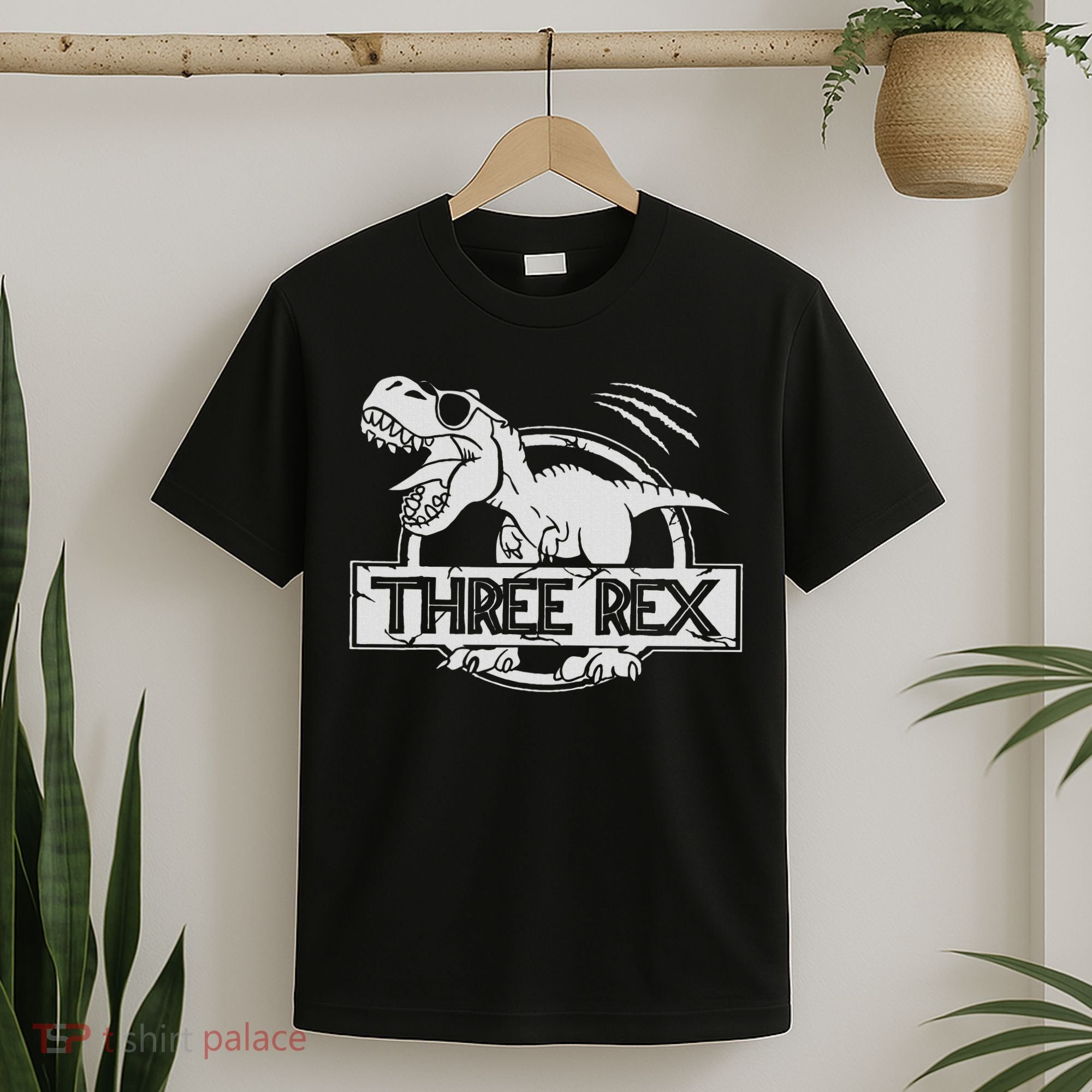 Three Rex 3rd Birthday Dinosaur Matching Family T-Shirt