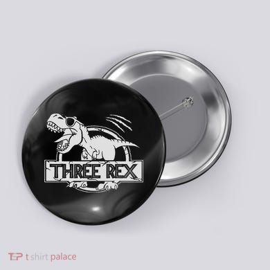 Three Rex 3rd Birthday Dinosaur Matching Family Button