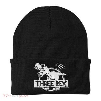 Three Rex 3rd Birthday Dinosaur Matching Family Beanie