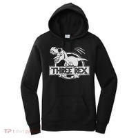 Three Rex 3rd Birthday Dinosaur Matching Family Women's Hoodie thumb 0