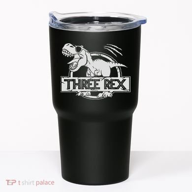 Three Rex 3rd Birthday Dinosaur Matching Family Tumbler