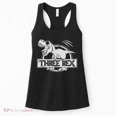 Three Rex 3rd Birthday Dinosaur Matching Family Women's Tank Top