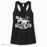 Three Rex 3rd Birthday Dinosaur Matching Family Women's Tank Top thumb 0