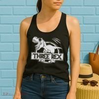 Three Rex 3rd Birthday Dinosaur Matching Family Women's Tank Top thumb 2