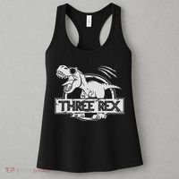 Three Rex 3rd Birthday Dinosaur Matching Family Women's Tank Top thumb 3