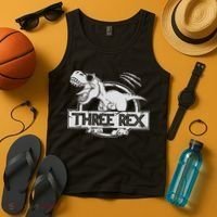Three Rex 3rd Birthday Dinosaur Matching Family Tank Top thumb 4