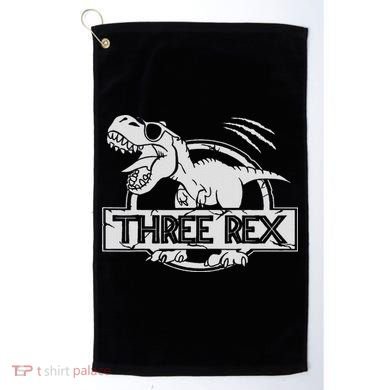 Three Rex 3rd Birthday Dinosaur Matching Family Golf Towel