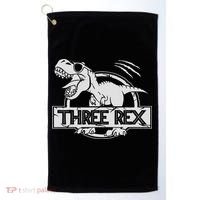 Three Rex 3rd Birthday Dinosaur Matching Family Golf Towel thumb 0