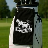 Three Rex 3rd Birthday Dinosaur Matching Family Golf Towel thumb 2