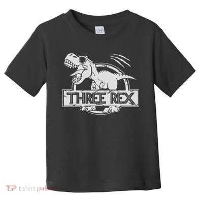 Three Rex 3rd Birthday Dinosaur Matching Family Toddler T-Shirt