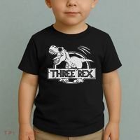 Three Rex 3rd Birthday Dinosaur Matching Family Toddler T-Shirt thumb 2