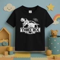 Three Rex 3rd Birthday Dinosaur Matching Family Toddler T-Shirt thumb 3