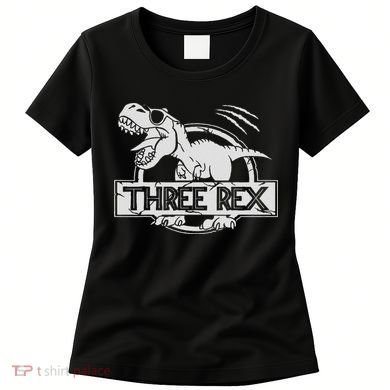 Three Rex 3rd Birthday Dinosaur Matching Family Women's T-Shirt