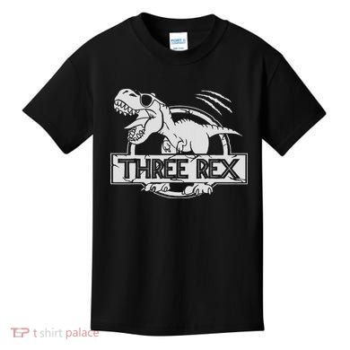 Three Rex 3rd Birthday Dinosaur Matching Family Kids T-Shirt