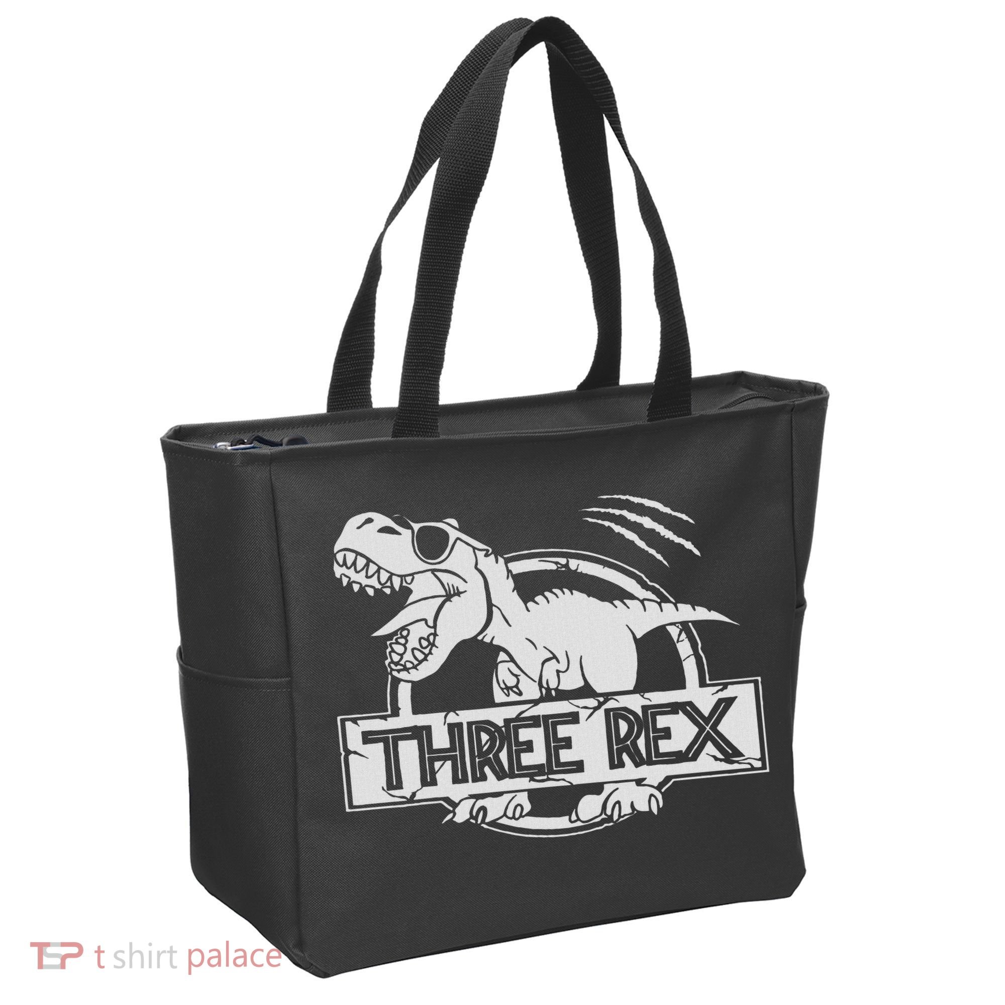Three Rex 3rd Birthday Dinosaur Matching Family Tote Bag