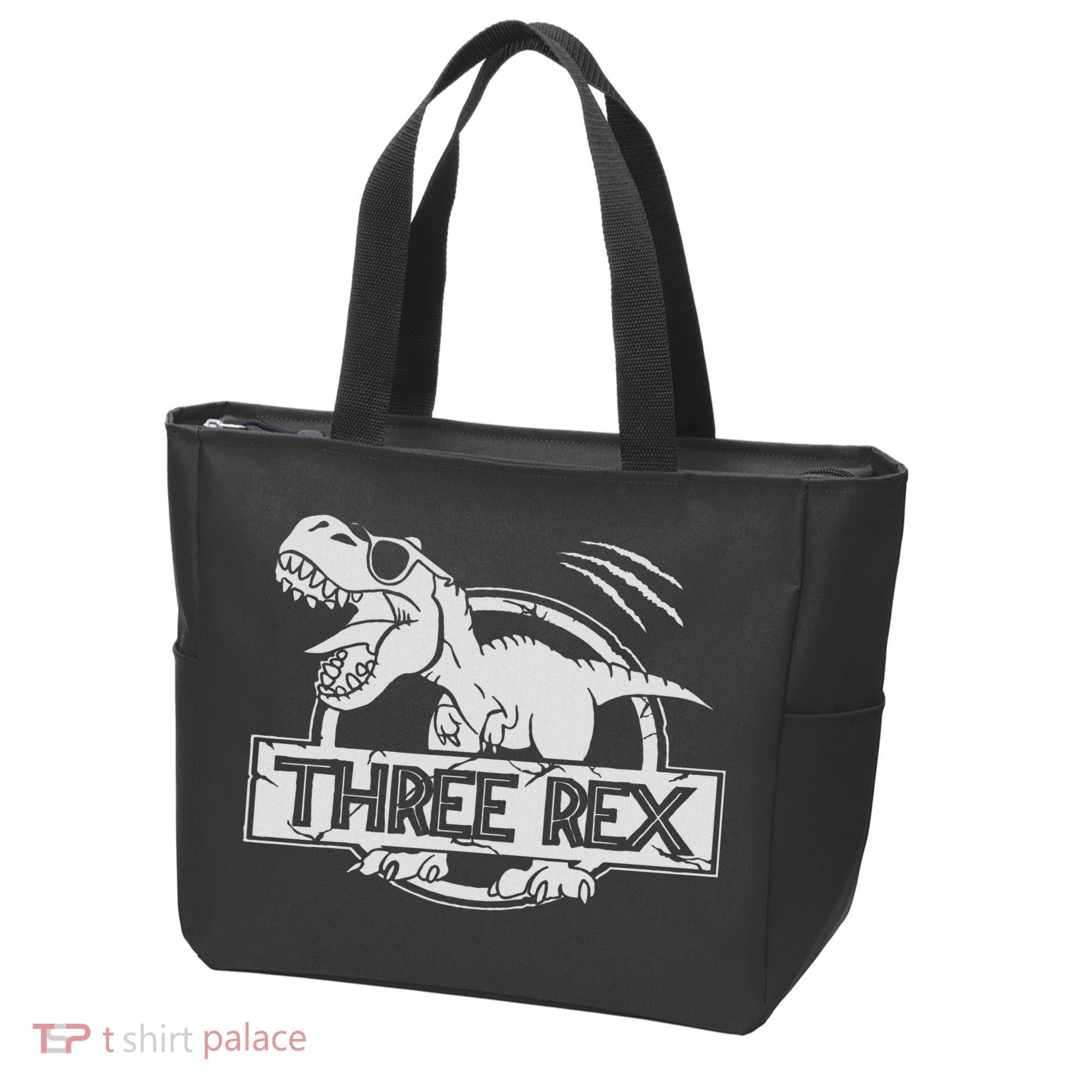 Three Rex 3rd Birthday Dinosaur Matching Family Tote Bag