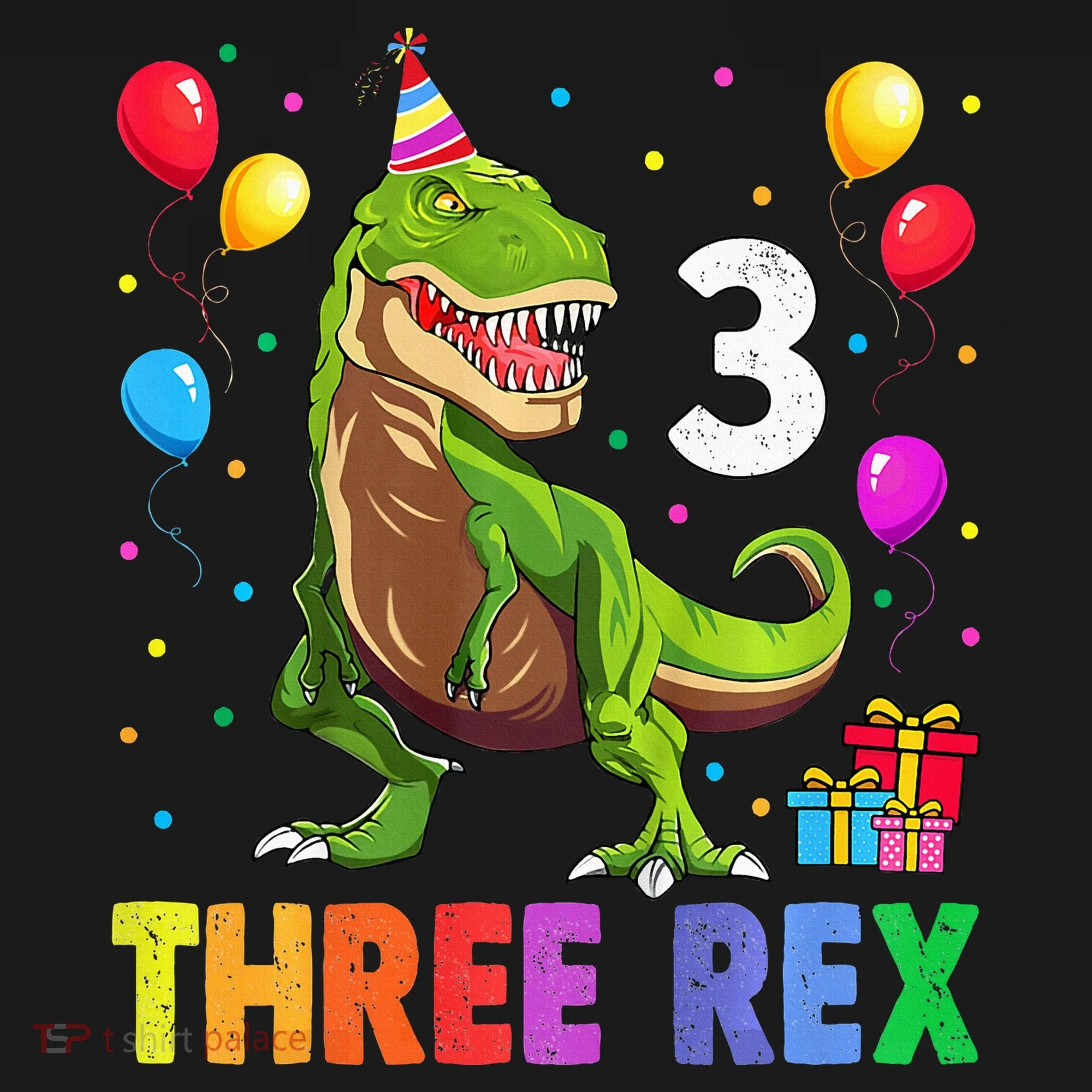 Three Rex 3rd Birthday Third Dinosaur 3 Year Old Doggie Tank