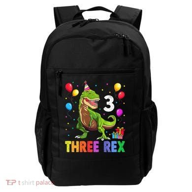 Three Rex 3rd Birthday Third Dinosaur 3 Year Old Backpack