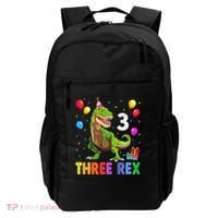 Three Rex 3rd Birthday Third Dinosaur 3 Year Old Backpack thumb 0