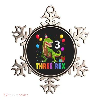 Three Rex 3rd Birthday Third Dinosaur 3 Year Old Ornament
