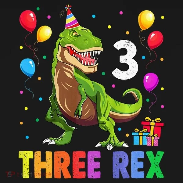 Three Rex 3rd Birthday Third Dinosaur 3 Year Old Baby Bodysuit