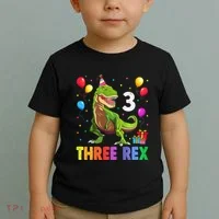 Three Rex 3rd Birthday Third Dinosaur 3 Year Old Toddler T-Shirt thumb 2