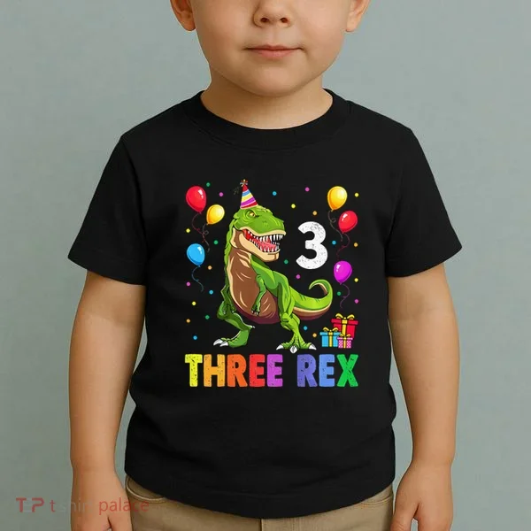 Three Rex 3rd Birthday Third Dinosaur 3 Year Old Toddler T-Shirt