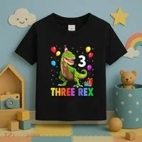 Three Rex 3rd Birthday Third Dinosaur 3 Year Old Toddler T-Shirt thumb 3