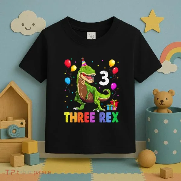 Three Rex 3rd Birthday Third Dinosaur 3 Year Old Toddler T-Shirt