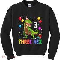 Three Rex 3rd Birthday Third Dinosaur 3 Year Old Kids Sweatshirt thumb 0