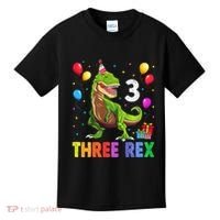Three Rex 3rd Birthday Third Dinosaur 3 Year Old Kids T-Shirt thumb 0
