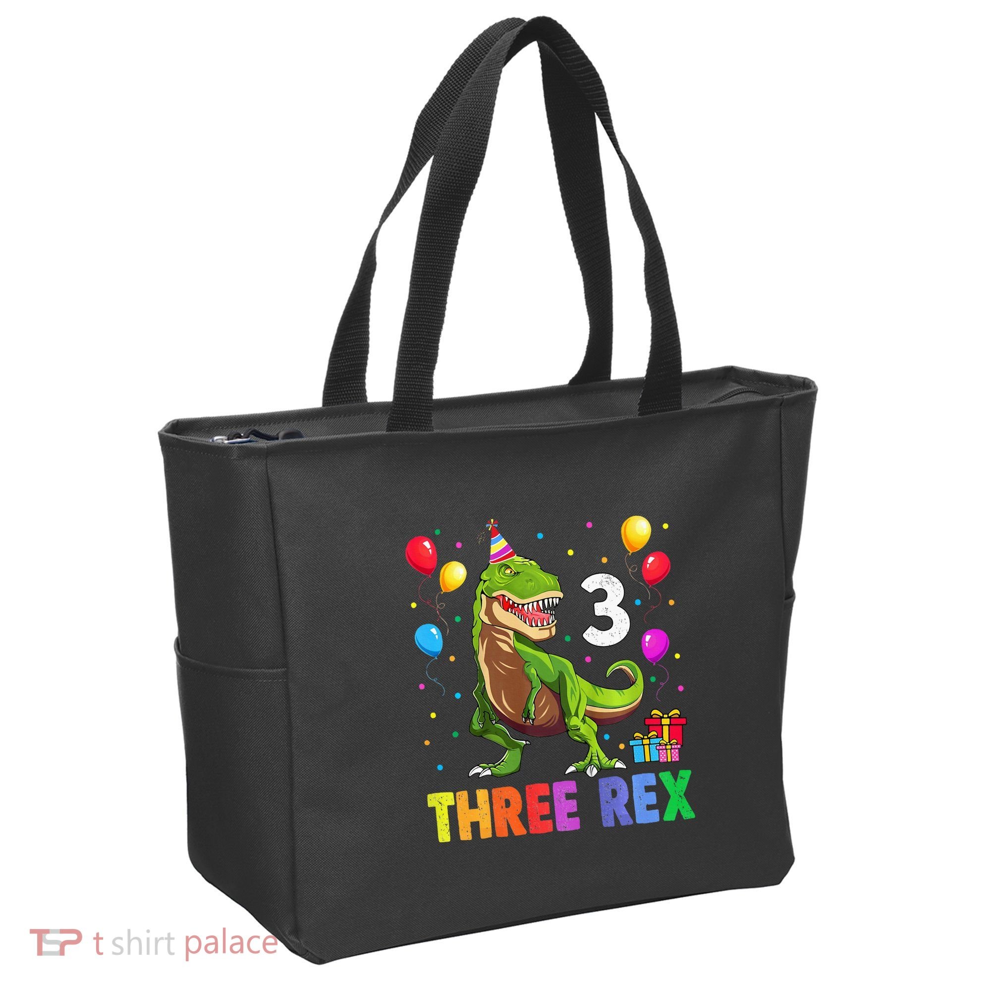 Three Rex 3rd Birthday Third Dinosaur 3 Year Old Tote Bag