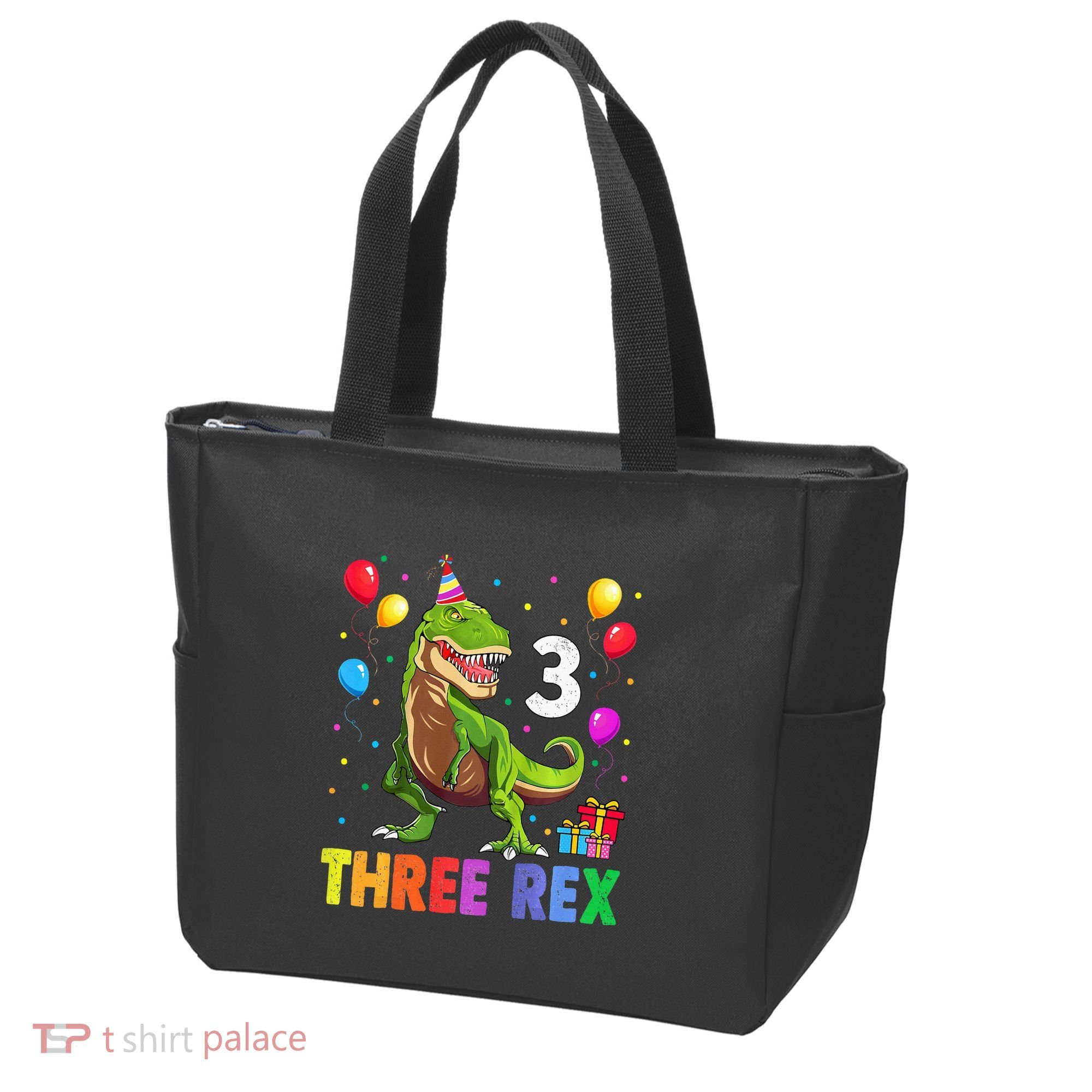Three Rex 3rd Birthday Third Dinosaur 3 Year Old Tote Bag