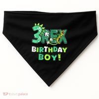 Three Rex 3rd Birthday Third Dinosaur 3 Year Old USA-Made Doggie Bandana thumb 0