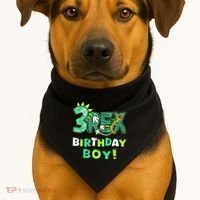 Three Rex 3rd Birthday Third Dinosaur 3 Year Old USA-Made Doggie Bandana thumb 1